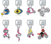 Glaze Snake, Fish Eye & Motorcycle Charms