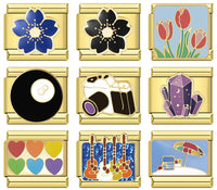 Gold Flower, Camera, Guitar & Novelty Italian Charms — Creative Gold Enamel Bracelet Links