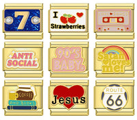 Golden Coffee, 90s Baby & Strawberry Italian Charms — Nostalgia & Sweet Designs