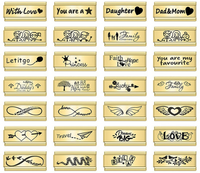 Golden Double Word Italian Charms — Love, Dream, Family, Daughter & Princess Bracelet Links