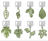 Green Leaf & Botanical Dangle Italian Charms