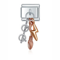 Enamel Pumpkin & Halloween Dangle Charm for Charm Bracelets