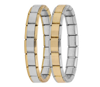 Italian Charm Bracelets — Silver, Gold & Rose Gold Stainless Steel Base Bracelets