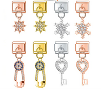 The Key, Paper Clip, Star & Snowflake Shiny Dangle Charm