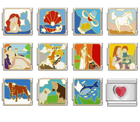 Mermaid, Animal & Storybook Italian Charms — Fairy Tale Characters & Fantasy Bracelet Links