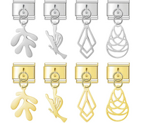 Modern Art Cutout Dangle Charms in Silver & Gold