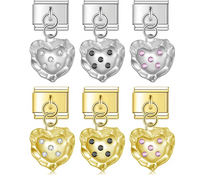 The Molten Heart Crystal Dangle Charm in Silver & Gold
