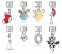 Enamel Paw Print & Pet Love Dangle Charm for Charm Bracelets