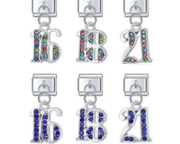 Number 16, 18 & 21 Birthday Dangle Charms