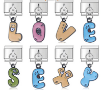 The Playful Monster Alphabet Dangle Charm in Silver