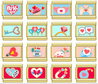 Playful Valentine's Love Gold Italian Charms — I Love You, Heart Key, Love Balloons & More