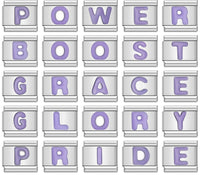 Purple Letter Initial Italian Charms A–Z — Lilac Alphabet Personalised Bracelet Links
