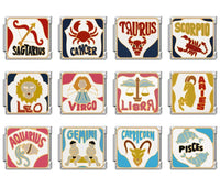 Retro Zodiac & Astrology Italian Charms — All 12 Star Signs on 9mm Bracelet Links