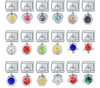 Sparkling Crystal Geometric & Floral Dangle Charms