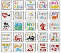Sparkling Self-Love & Daily Positivity Italian Charms — CZ, Affirmation & Glitter Bracelet Links