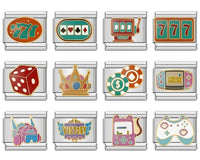 Games & Casino Italian Charms — Lucky 7, Dice, Poker, Victory & Gaming Bracelet Links
