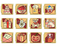 Vintage Warm Celebration Italian Charms — Cake, Gift, Teapot, Teddy Bear, Pumpkin & Doll Links