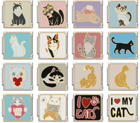 Whimsical Cat Lover Italian Charms — Cute Kitten, Bow Cat, Grumpy, Moon & Cat Face Links