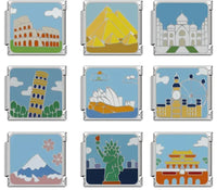 World Landmarks & Global Travel Italian Charms — Colosseum, Pyramids, Eiffel Tower & More
