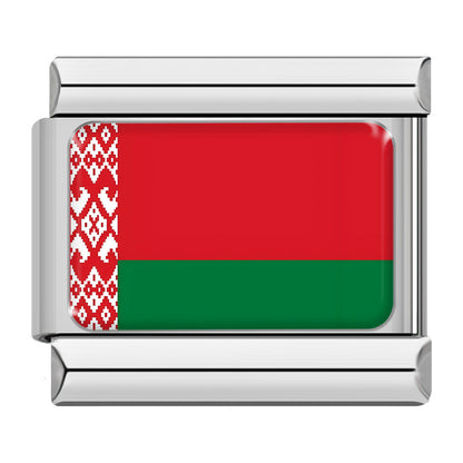 World Country Flag Italian Charms — Angola, Azerbaijan, Croatia, Ghana, Panama, Serbia & More