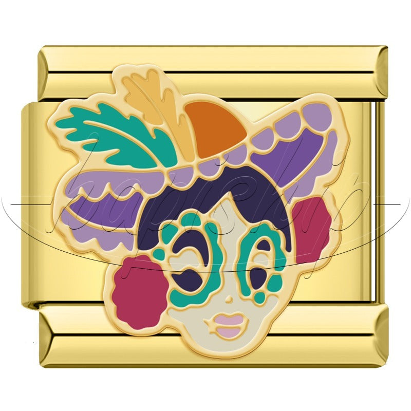 Golden Hrart Cat Flower Skull  DJ1826-A