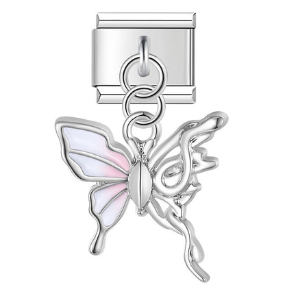 Enamel Horse & Horseshoe Dangle Charm for Charm Bracelets