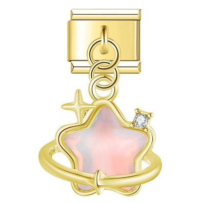 The Celestial Star & Ruffled Heart Dangle Charm