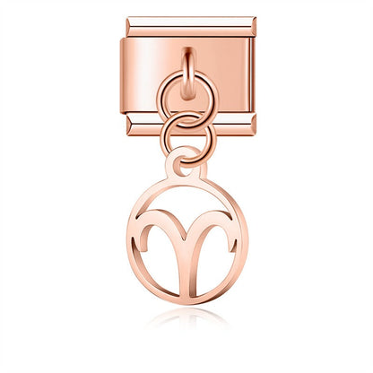 The Rose Gold 12 Constellation Zodiac Dangle Charm