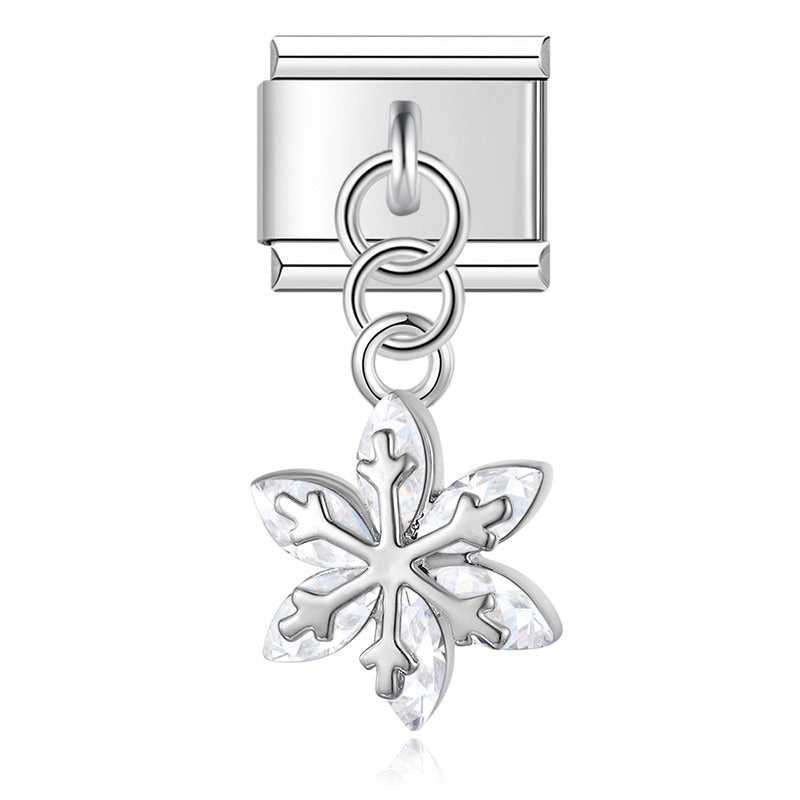 Diamond silver themed dangle charms