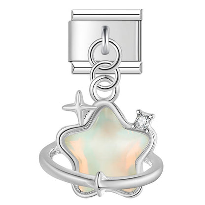 The Celestial Star & Ruffled Heart Dangle Charm