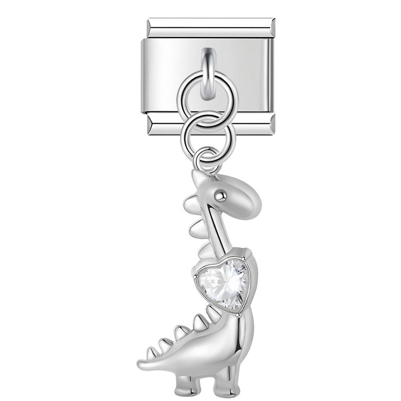 Cute Dinosaur charms silver&gold