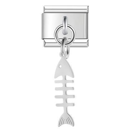 The Tropical Fish & Mermaid Tail Dangle Charm in Gold
