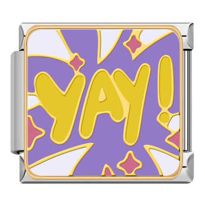 Pop Art Affirmation Italian Charms — Star, Like, Do It, Happy, Level Up, You Are Amazing & More