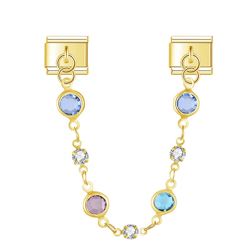 Colored Round Diamonds Chain DJ1568