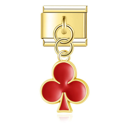The Classic Motif & Colourful Enamel Dangle Charm in Gold