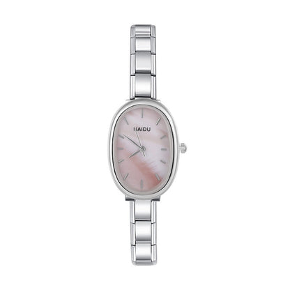 Elegant Oval Watch with Minimalist Dial — Clean Italian Charm Watch Bracelet