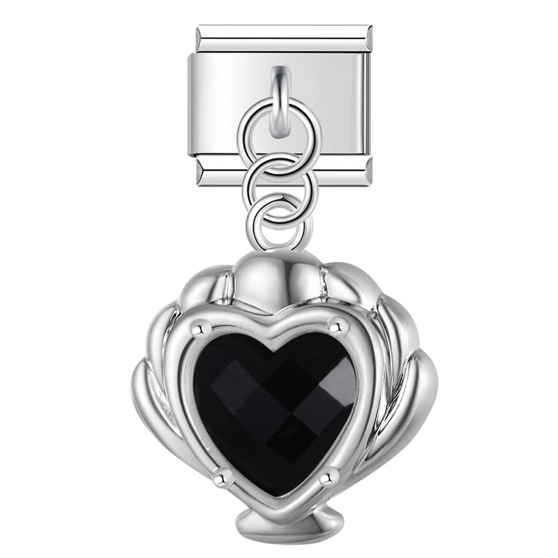 Mermaid’s Treasure Shell & Opalescent Heart Dangle Charm