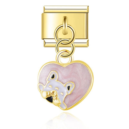 The Classic Motif & Colourful Enamel Dangle Charm in Gold