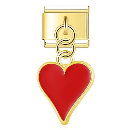 The Classic Motif & Colourful Enamel Dangle Charm in Gold