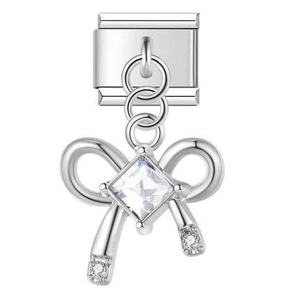 Enamel Horse & Horseshoe Dangle Charm for Charm Bracelets