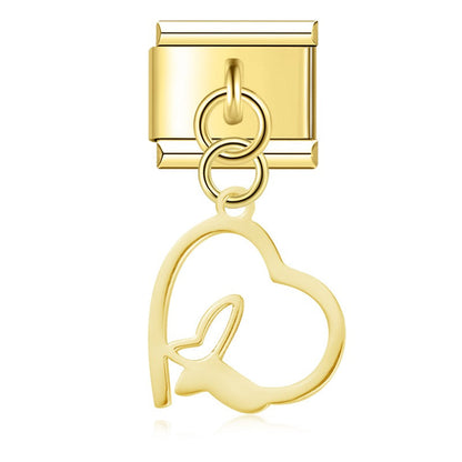 The Delicate Cut-Out Heart & Floral Silhouette Dangle Charm