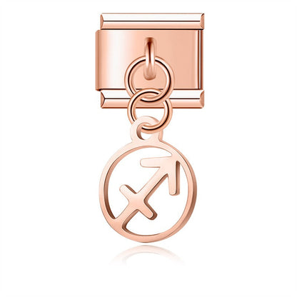 The Rose Gold 12 Constellation Zodiac Dangle Charm