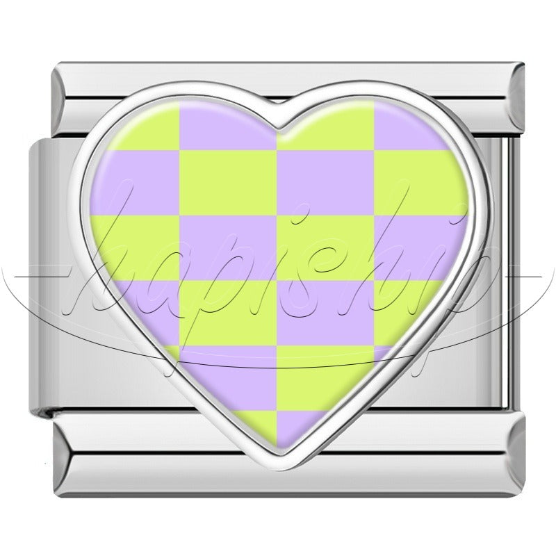 Colorful Grid Heart  TZ158