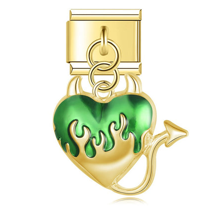 Edgy Dripping Devil Heart Dangle Charm