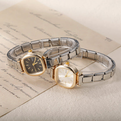 Modern Soft Square Watch with Simple Lines — Everyday Italian Charm Watch Bracelet
