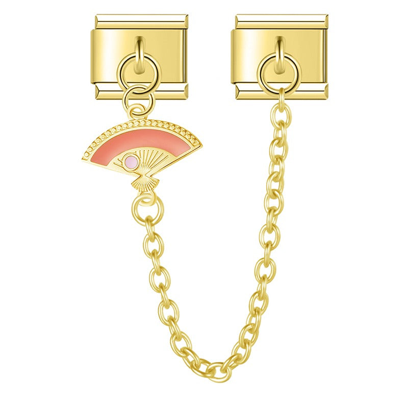 Colors Lotus Flower Fan Chain silver&gold