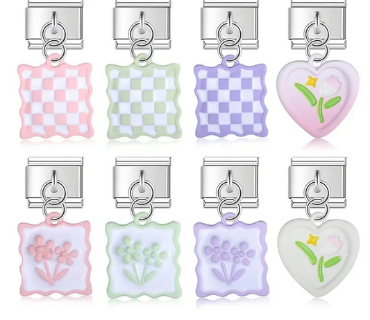 Colored Square Flower Heart Love