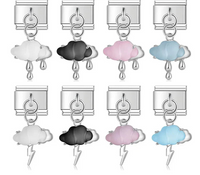 The Weather & Cloud Enamel Dangle Charm in Silver