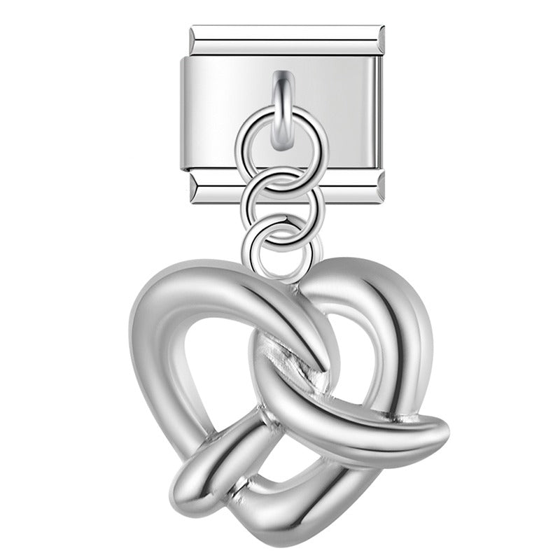 The Heart Knot Pretzel Dangle Charm in Classic & Pastel