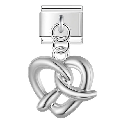 The Heart Knot Pretzel Dangle Charm in Classic & Pastel